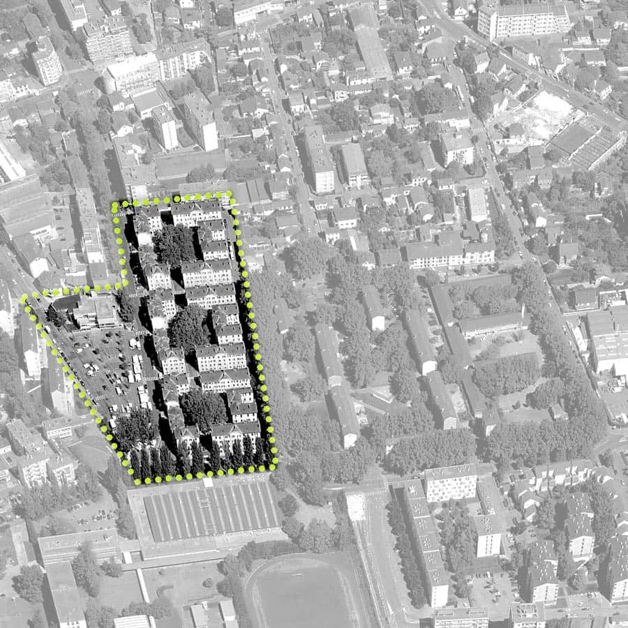 architecte, CHAPUIS ROYER, Grenoble, quartier de l’Abbaye, étude urbaine, logements locatifs, réhabilitation, reconstruction, machefer, enduit à la chaux