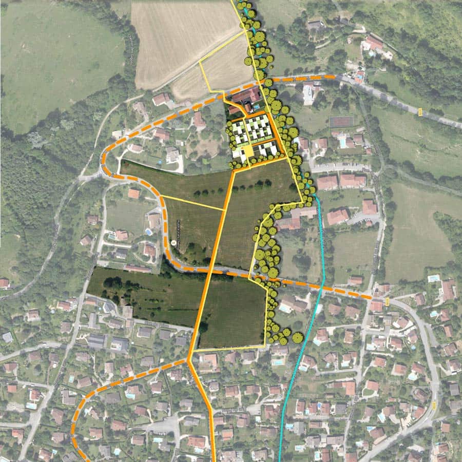 Architecture, CHAPUIS ROYER, Isère, Seyssins, étude urbaine, logements intermédiaire, duplex, faisabilité, esquisse