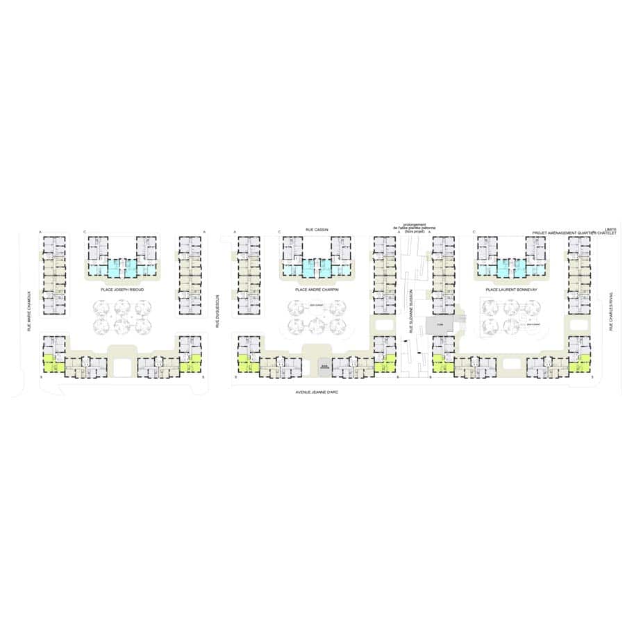 architecte, CHAPUIS ROYER, Grenoble, quartier de l’Abbaye, étude urbaine, logements locatifs, réhabilitation, reconstruction, machefer, enduit à la chaux