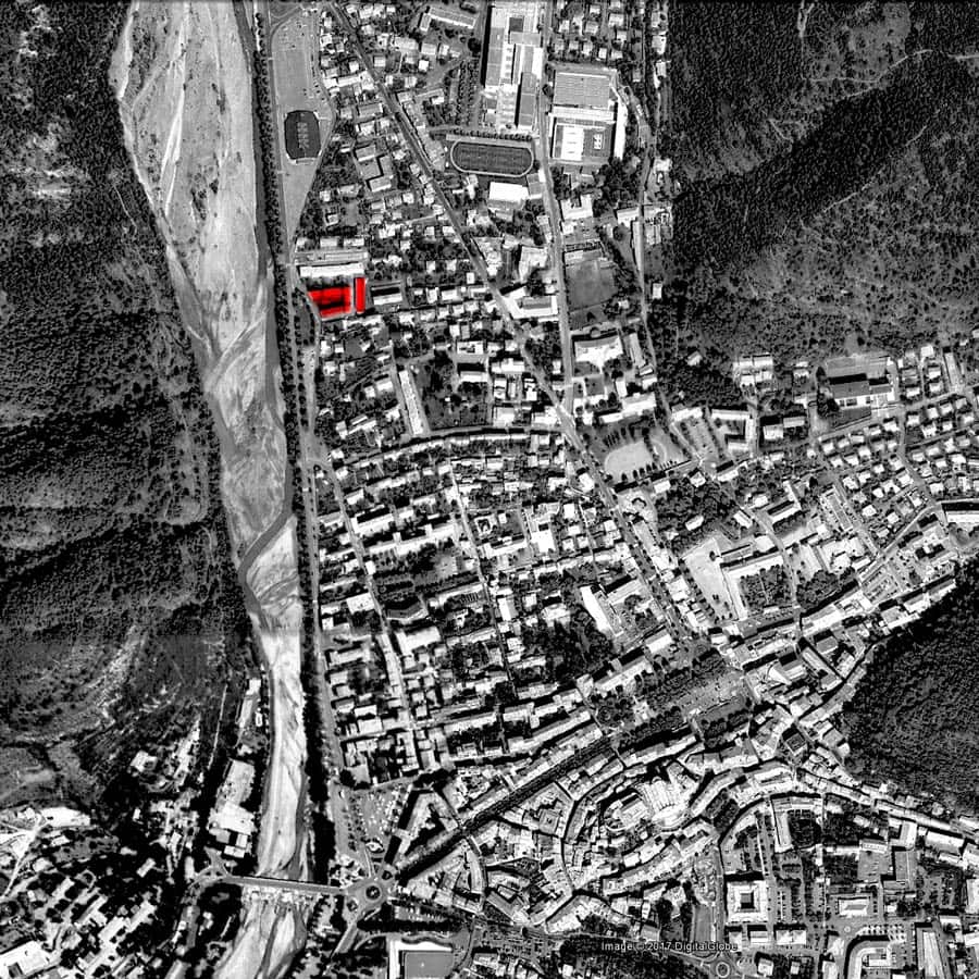 architecture, CHAPUIS ROYER ARCHITECTES, Digne-Les-Bains, logements collectifs et étudiants, persienne bois, figure en U