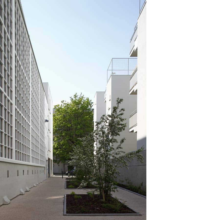 architecture, CHAPUIS ROYER ARCHITECTES, Grenoble, logement en L, face au mur, hypercentre