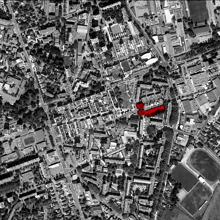 architecte, CHAPUIS ROYER, Teisseire, Isère, logements intermédiaires, maisons en bande, enduit blanc, bois, figure en peigne, duplex, évolutivité, peu chère