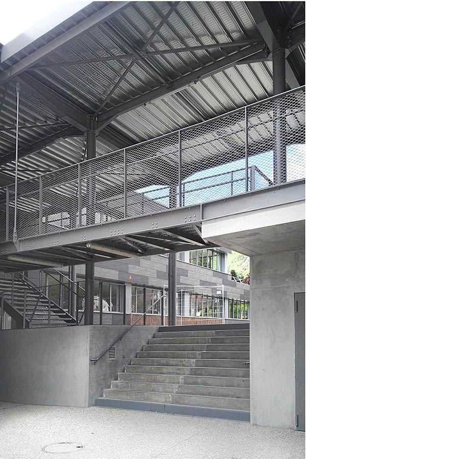 ARCHITECTURE, CHAPUIS ROYER ARCHITECTES, Corenc, Collège Jules Flandrin, réhabilitation, extension, atrium, bois, métal