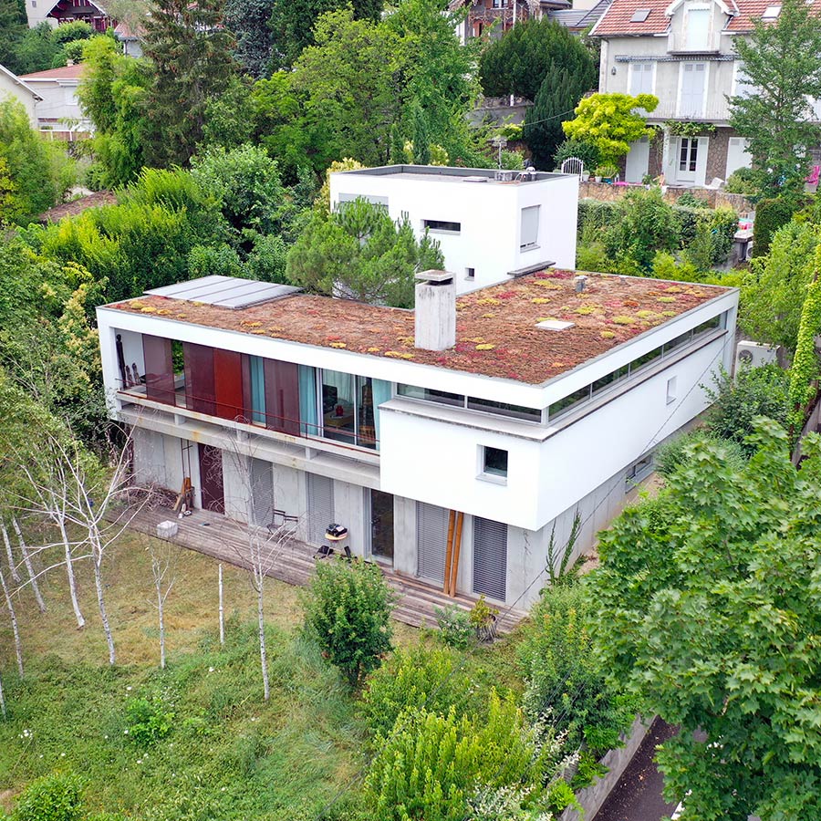 maison d’Architectes à Grenoble, toit végétalisé